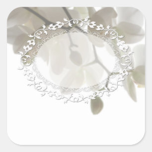 Sticker Carré Cute white orchids