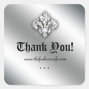 Sticker Carré Cute Zebra Fleur de lis Parties scintillant Annive
