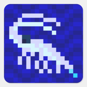 Sticker Carré Cuttle Scuttle pixel art feuille d'autocollant cre