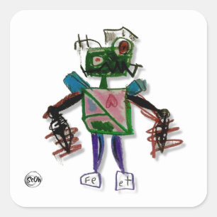 Sticker Carré Cy=Sticker Robot Borg