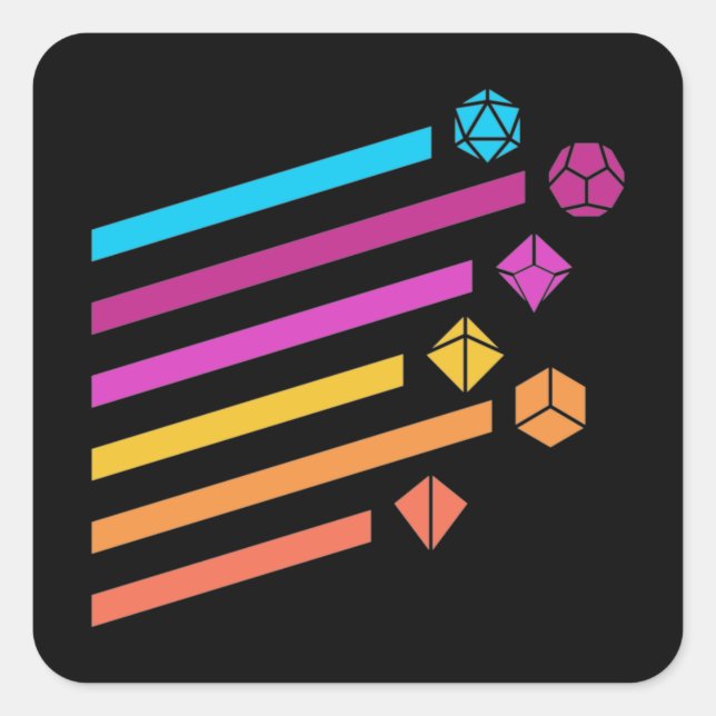 Sticker Carré Cyberpunk Dice Ray Tabletop RPG (Devant)