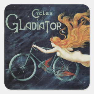 Sticker Carré Cycles de gladiateurs, Art Nouveau Victorien Vinta