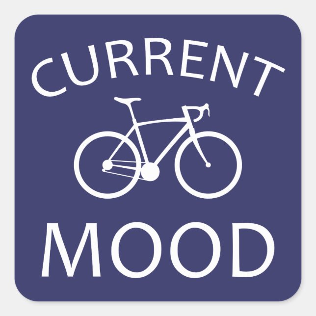 Sticker Carré Cyclisme d'humeur actuel (Devant)
