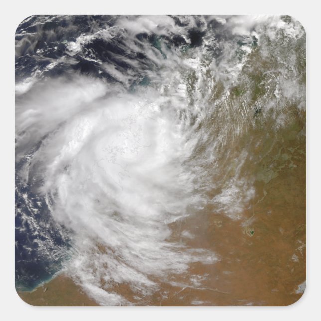 Sticker Carré Cyclone tropical Magda débarque en Australie (Devant)
