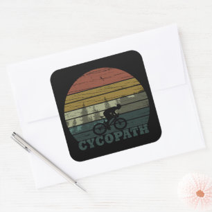 Sticker Carré Cycopath drôle dire