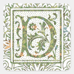 Sticker Carré D Monogramme floral orné
