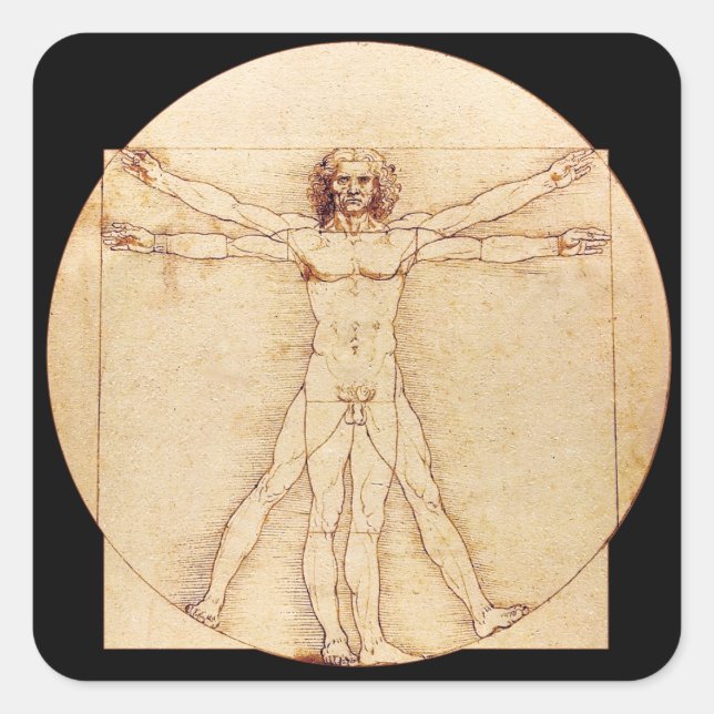 Sticker Carré Da Vinci Vitruve (Devant)