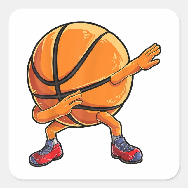 Sticker Carré Dabbing Basketball Ball Funny Boys Hommes Femmes S (Devant)