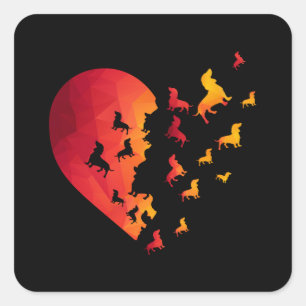 Sticker Carré Dachshund Dons Coeur Chien Pour Les Amateurs De Da