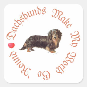 Sticker Carré Dachshunds Font Mon Monde