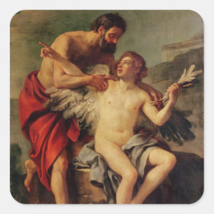 Sticker Carré Daedalus Attaching Icarus' Wings, c.1754
