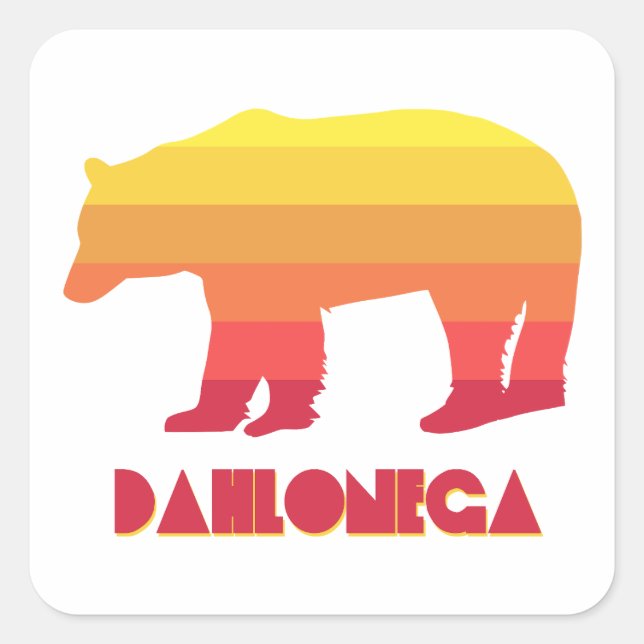 Sticker Carré Dahlonega Georgia Rainbow Bear (Devant)