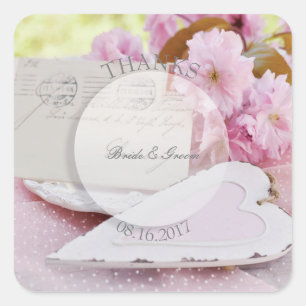 Sticker Carré Daisées en Amour - Bouquet Mariage modifiable