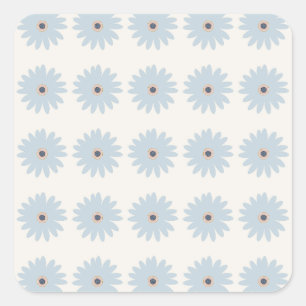 Sticker Carré Daisy Bleu Clair