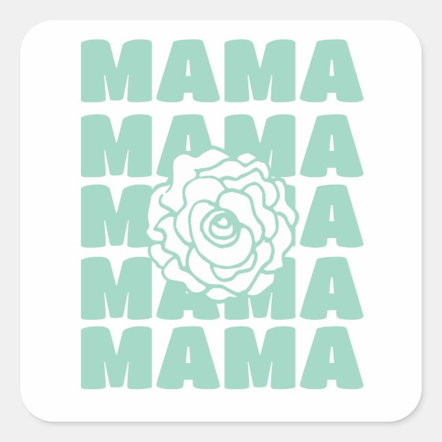 Sticker Carré Daisy Floral Mama  (Devant)