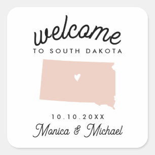 Sticker Carré DAKOTA SUD Destination Mariage N'IMPORTE QUELLE CO