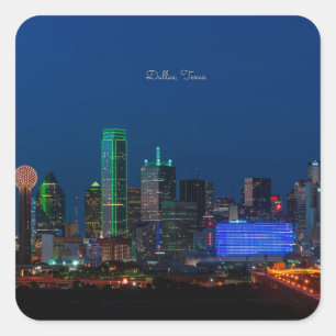 Sticker Carré Dallas, Texas, photo de paysage urbain,
