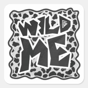 Sticker Carré Dalmatie noir et blanc avec moi sauvage