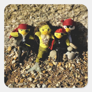 Sticker Carré Danni la Sirène avec les Pirates