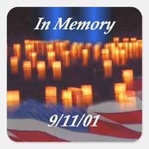 Sticker Carré Dans la mémoire de 9/11