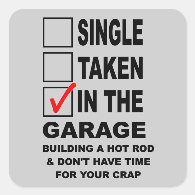 STICKER CARRÉ DANS LE GARAGE BÂTIMENT D'UNE CHAÎNE CHAUDE (Devant)