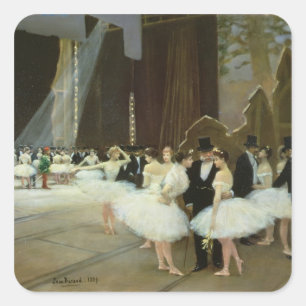 Sticker Carré Dans les ailes au théatre de l'opéra, 1889