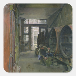 Sticker Carré Dans l'usine de vinaigre à Hambourg, 1891