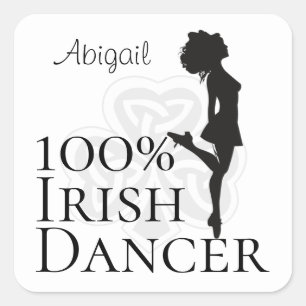 Sticker Carré Danse 100% Irlandaise Danseuse Dur Chaussure