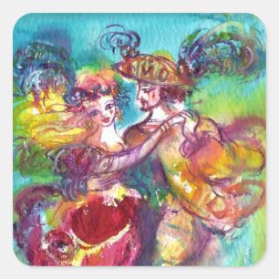 Sticker Carré DANSE CARNIVALE Vénétie Masquerade Ball
