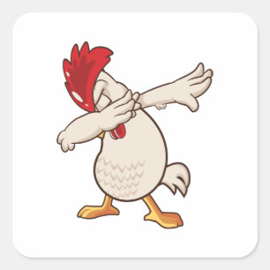 Sticker Carré Danse Dab de l'éleveur de poulets