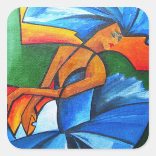 Sticker Carré Danse dans le bleu 2008