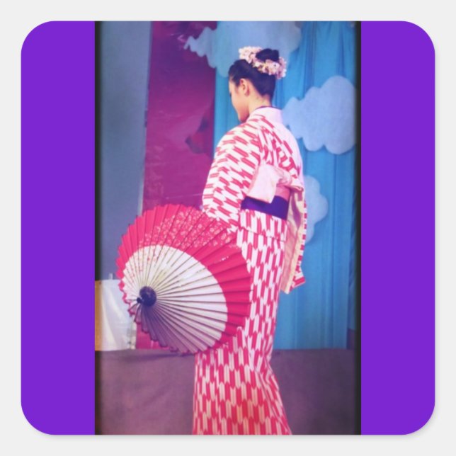 Sticker Carré Danse Geisha (Devant)