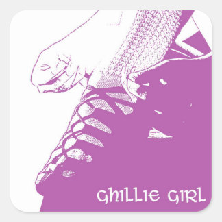 Sticker Carré Danse irlandaise Ghillie Girl rose