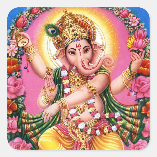 Sticker Carré Danse Lord Ganesha (Devant)