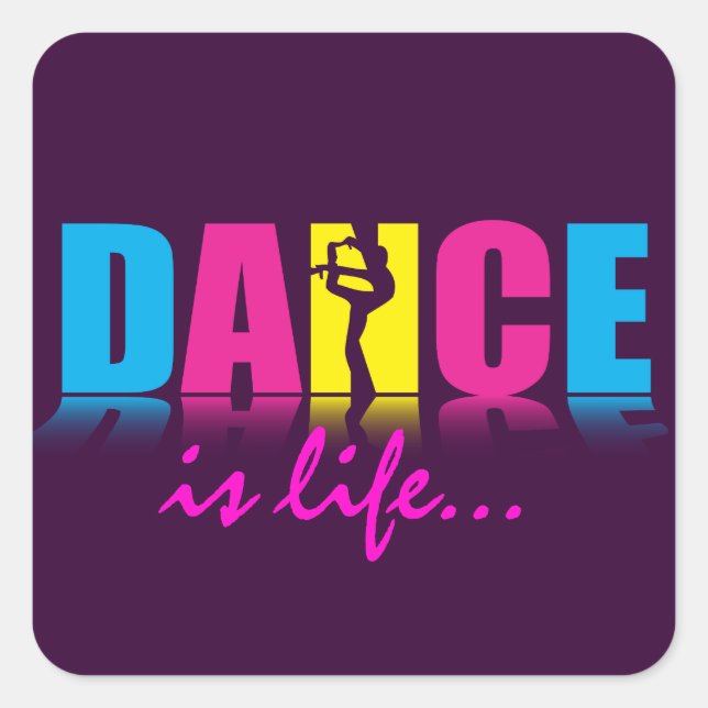 Sticker Carré Danseur de danse personnalisé (Devant)
