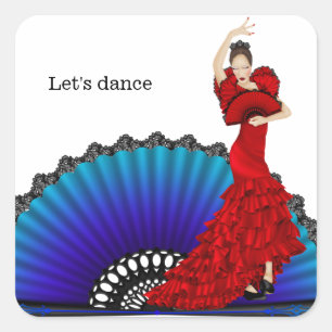 Sticker Carré Danseur flamenco
