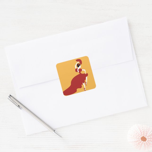 Sticker Carré Danseur flamenco (Enveloppe)