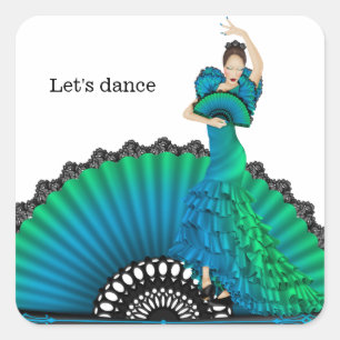 Sticker Carré Danseur flamenco