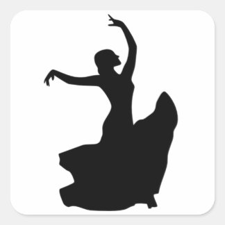 Sticker Carré Danseur flamenco uniquement