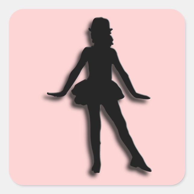 Sticker Carré Danseur rose (Devant)