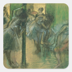 Sticker Carré Danseurs d'Edgar Degas préparant