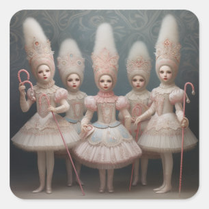 Sticker Carré Danseurs Mirliton du ballet Casse-Noisette