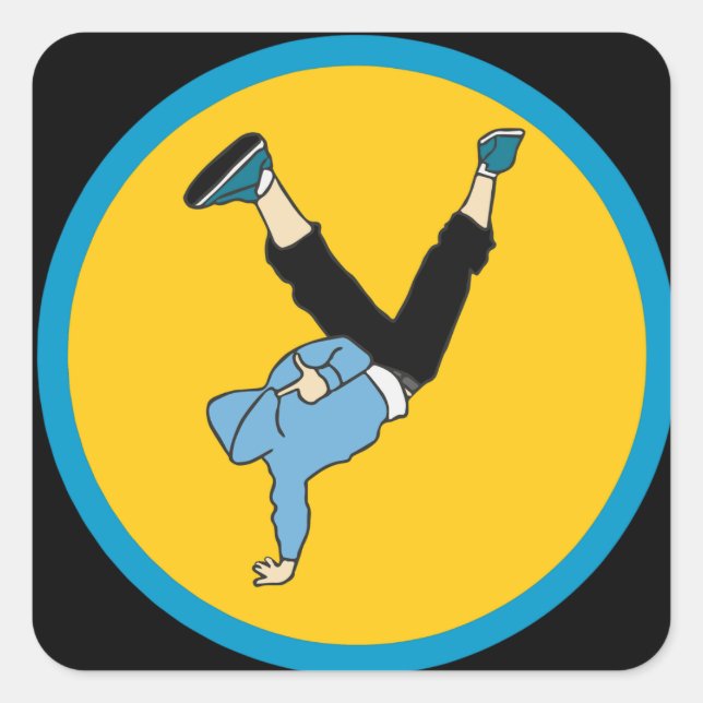 Sticker Carré danseuse moderne style rue Hip hop (Devant)