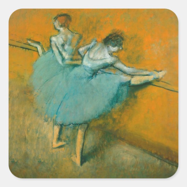 Sticker Carré Danseuses au Bar Ballet (Devant)