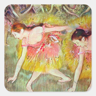 Sticker Carré Danseuses s'inclinant d'Edgar Degas, Art du ballet