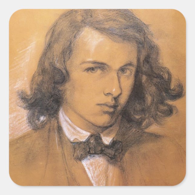 Sticker Carré Dante Gabriel Rossetti - Autoportrait (Devant)
