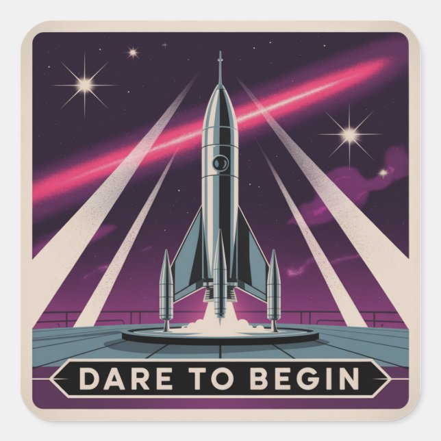 Sticker Carré Dare To Begin (Devant)