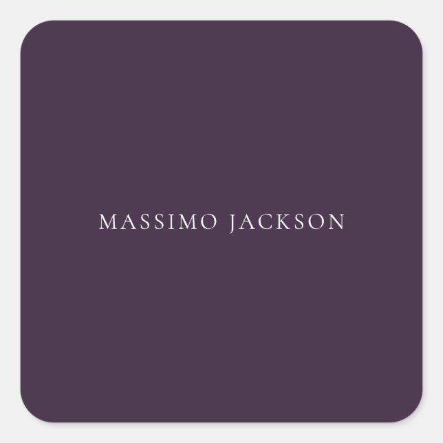 Sticker Carré Dark Purple Minimalist Plain Modern  (Devant)