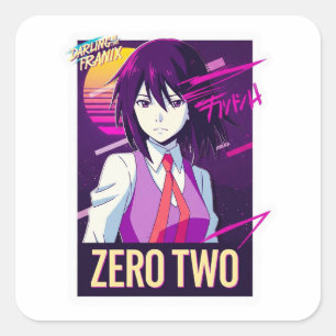 Sticker Carré Darling in the Franxx Zero Deux Art esthétique.