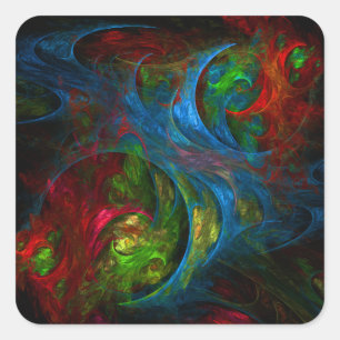 Sticker Carré d'art Abstrait Genesis Blue